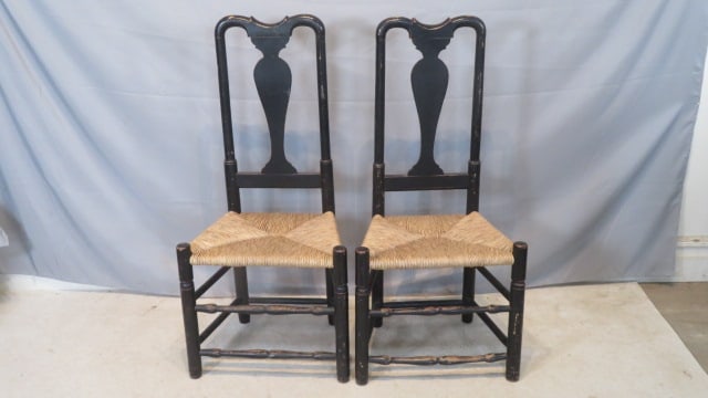 Pair of Period Queen Anne side chairs (1 of 8)