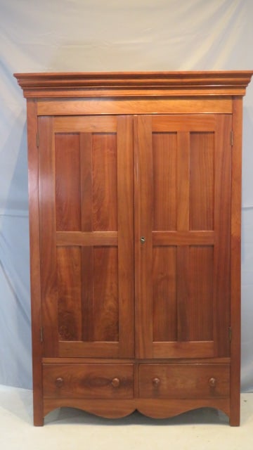 Walnut panel side 2 door wardrobe (1 of 7)