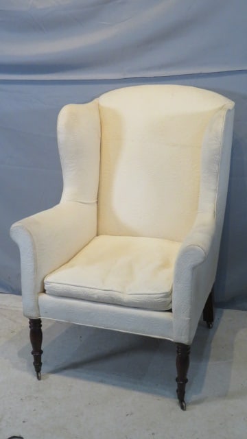 Ca. 1840 Upholstered wing chair (1 of 9)