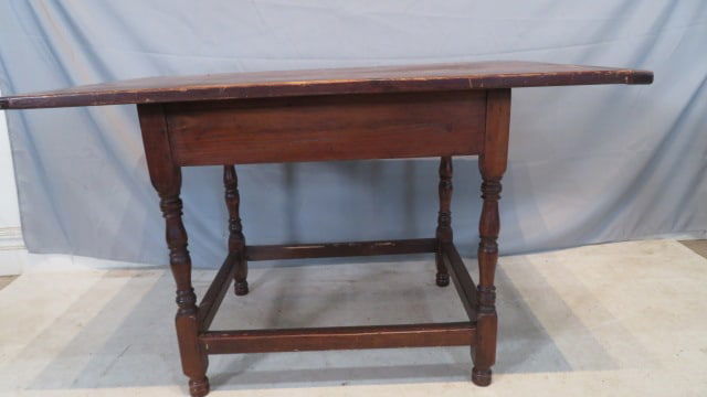 Early stretcher base tavern table (1 of 5)