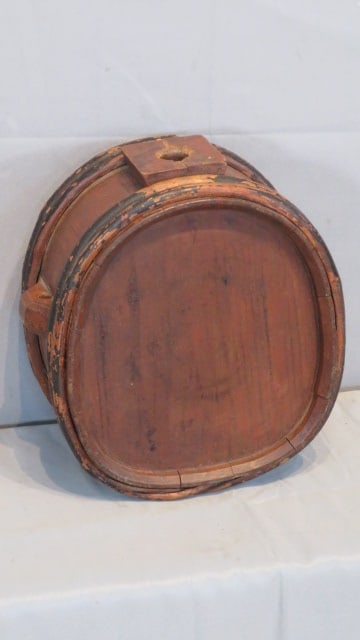 Early 19th century wood canteen with wood bands (1 of 6)