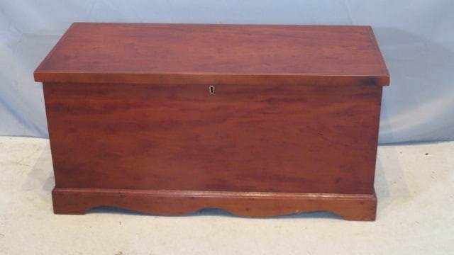 Diminutive 19th century cherry dovetailed blanket chest (1 of 7)