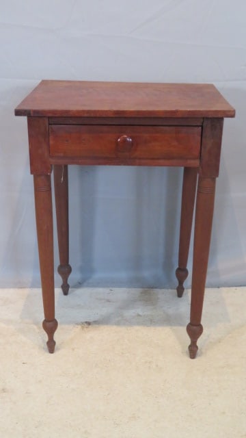 Mid-19th century cherry 1-drawer stand table (1 of 7)