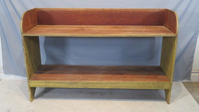 Large cherry bucket bench in yellow paint (1 of 6)