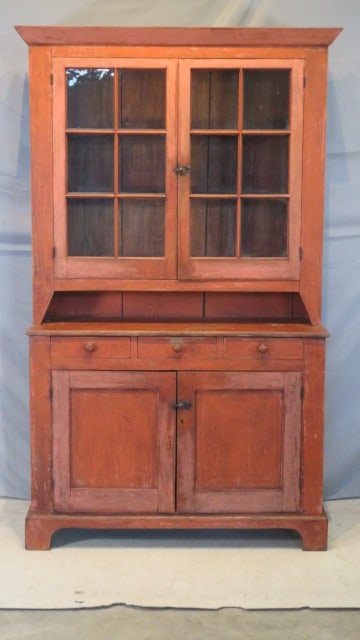 Painted 12 pane glass doors Dutch cupboard (1 of 8)