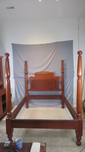 Ca 1880 Cherry Cannonball 4-poster bed (1 of 7)