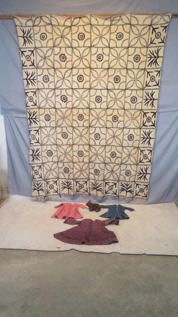 Group of 5 items, hand-woven blanket, 3 dresses, bunny (1 of 9)
