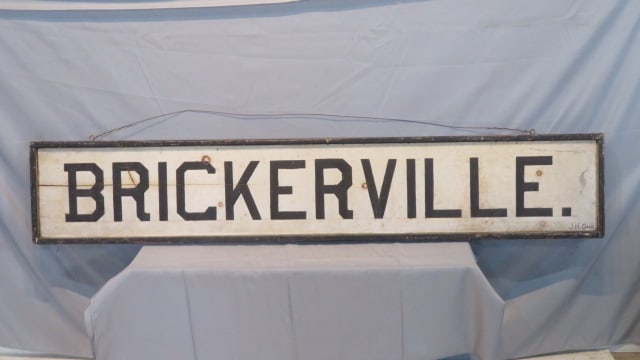 19th century 2 sided wood sign for Brickerville (1 of 7)
