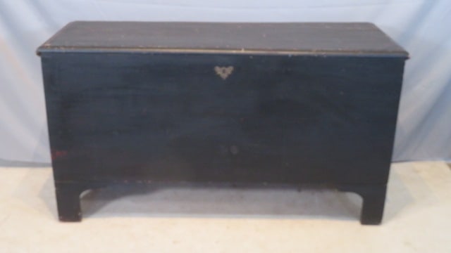 Early 19th century pine painted New England 6-board chest (1 of 8)