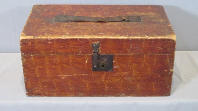 19th century paint decorated box (1 of 9)