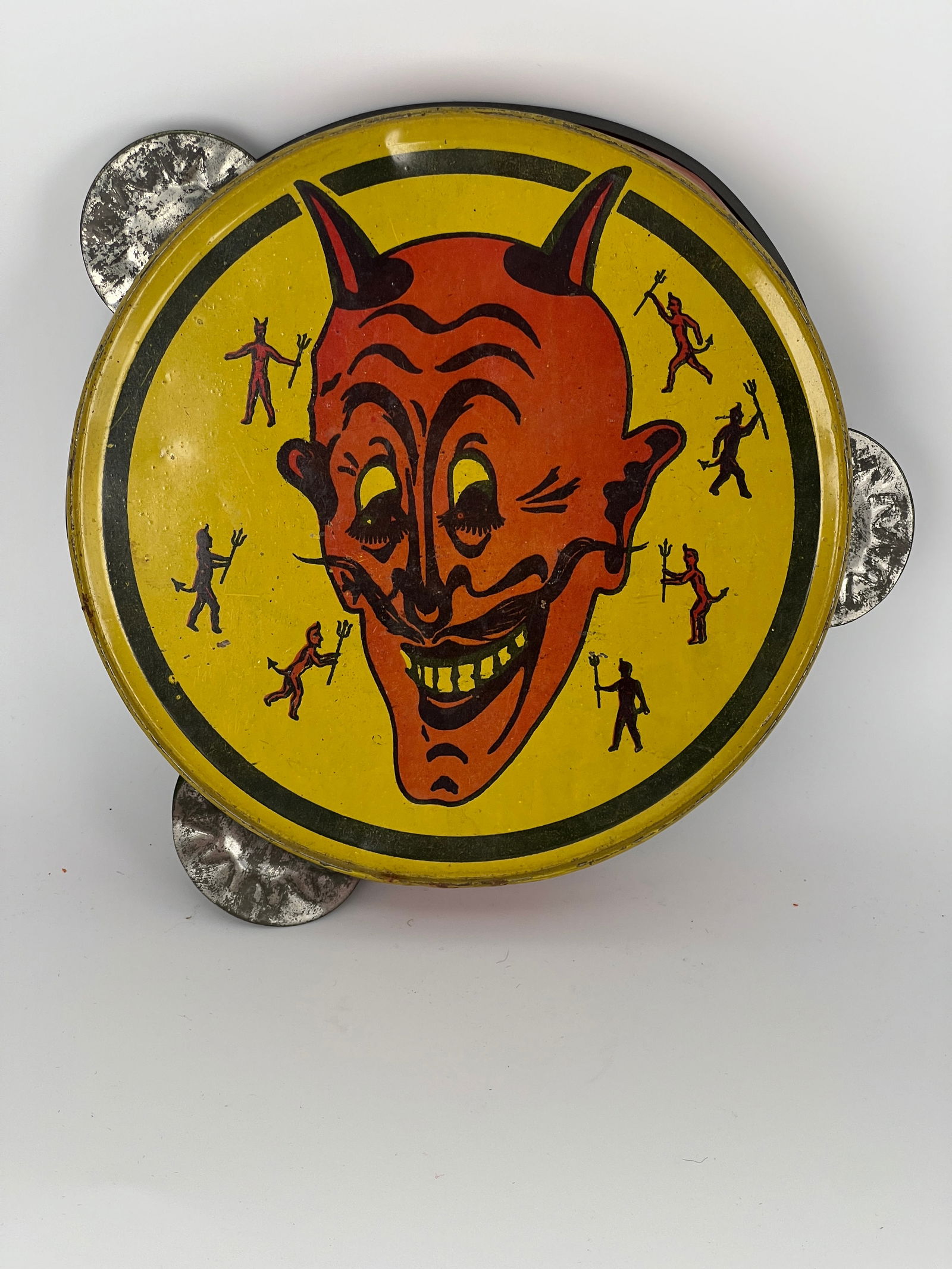 Rare 1920's Devil Tambourine (1 of 5)