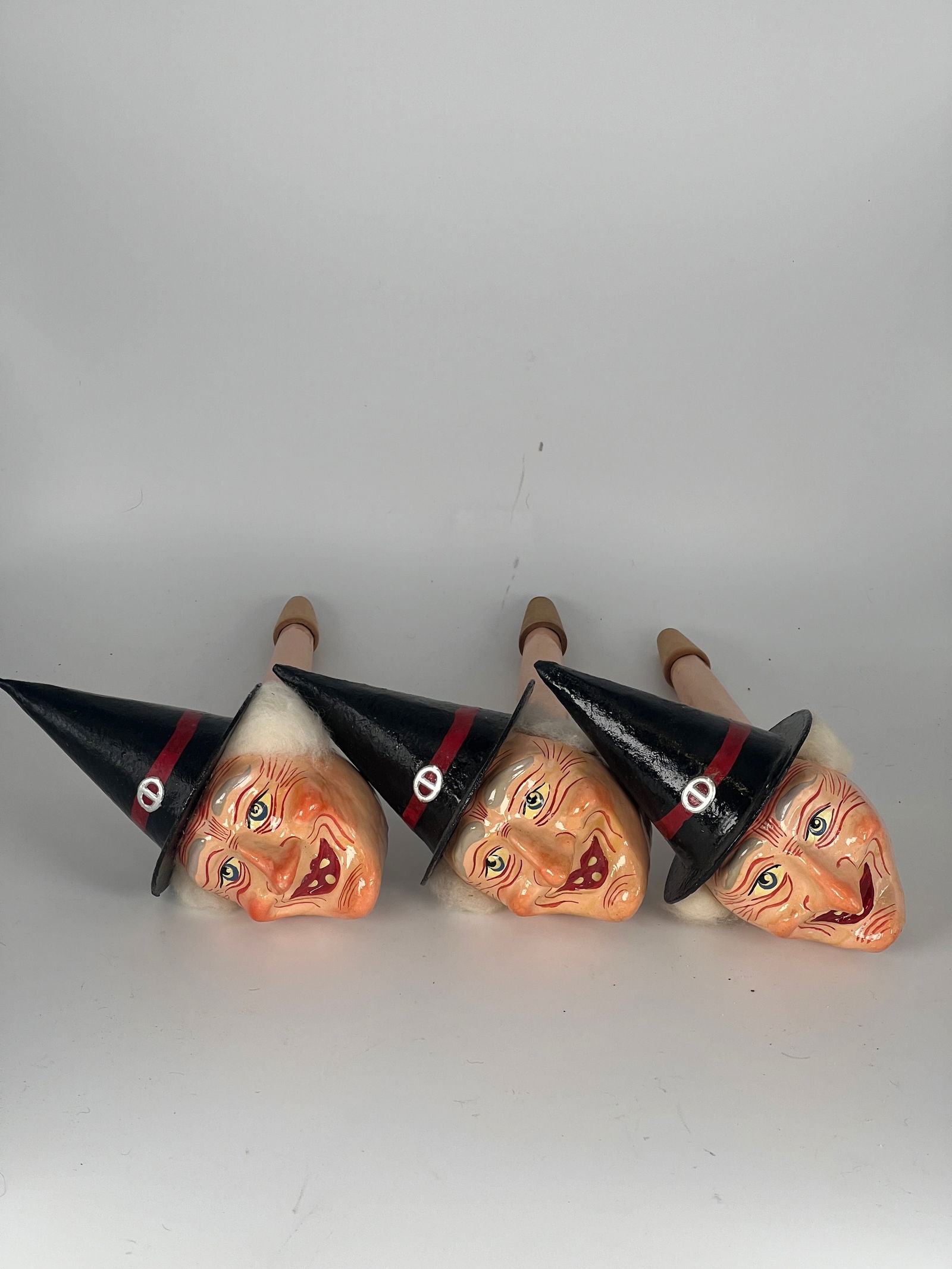 Three Reproduction Witches Head Noise Makers (1 of 6)