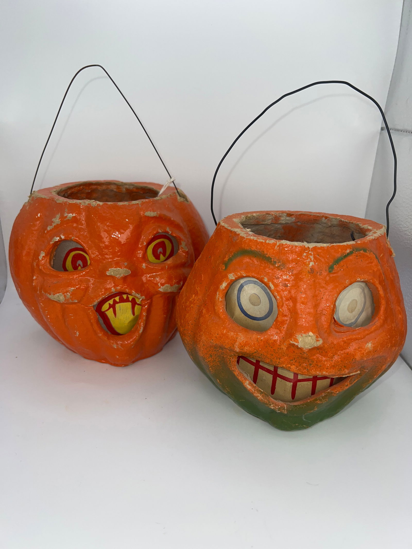 Two Paper Mache Jack O'Lanterns (1 of 8)