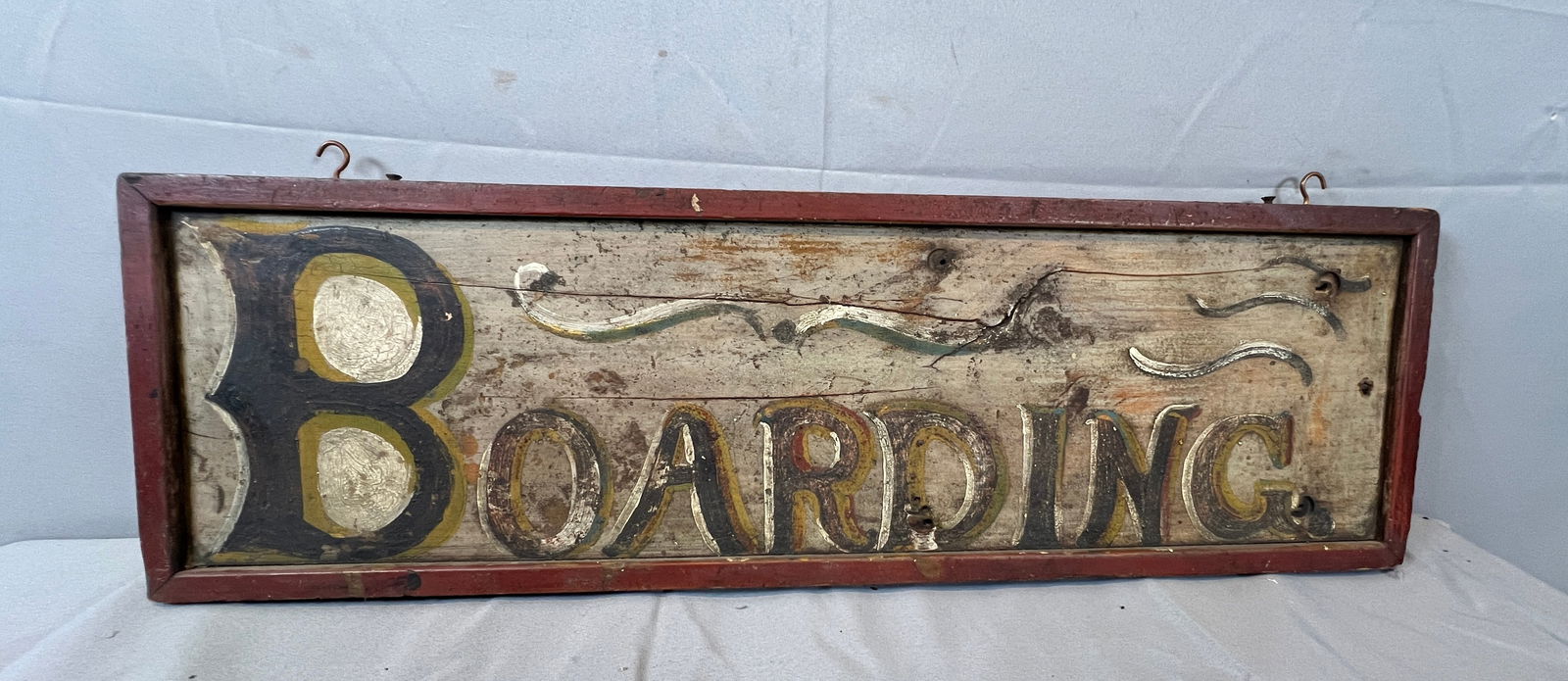 Hanging Wooden "Boarding" Sign (1 of 7)