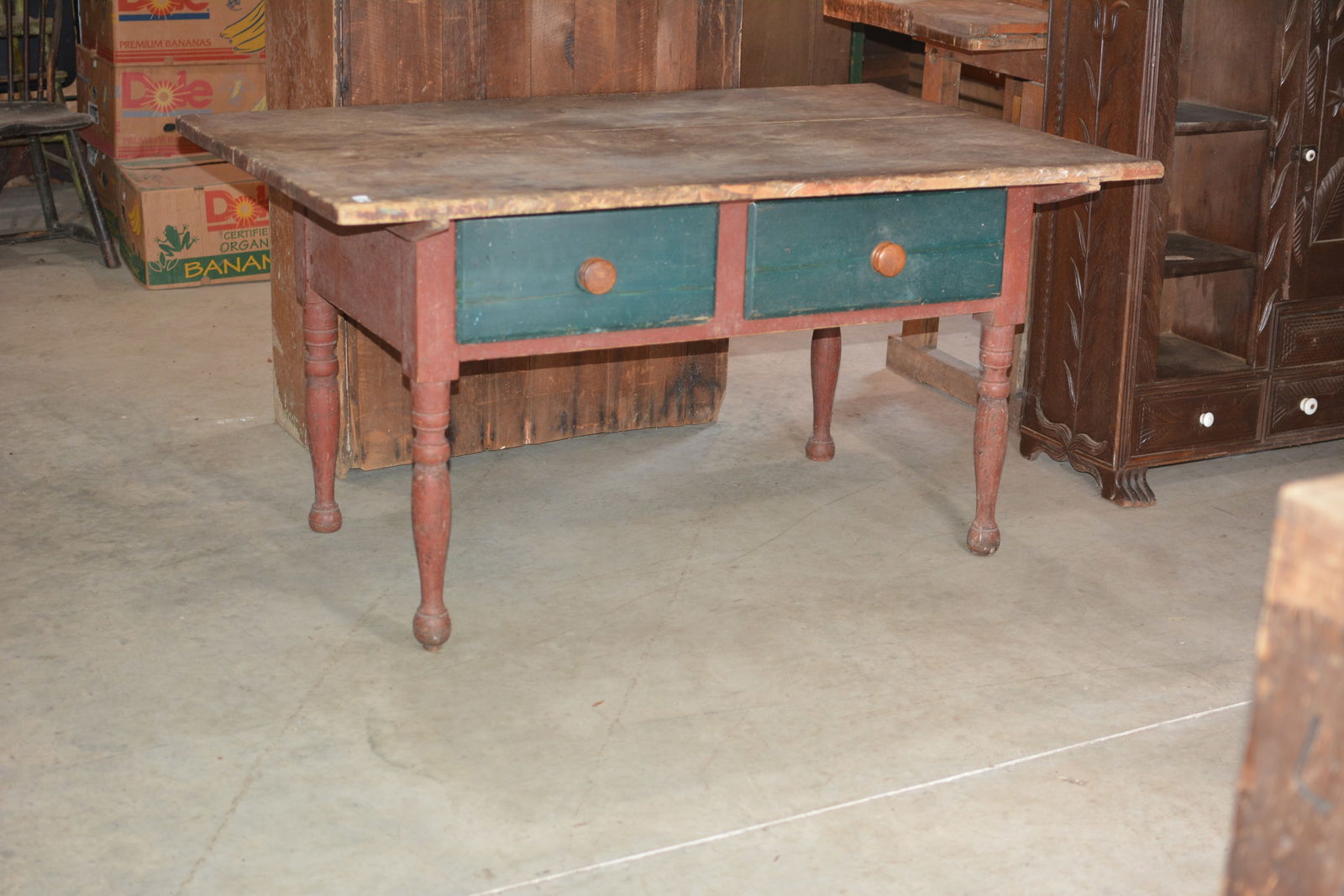 Country Work Table w/ Two Board Top (1 of 6)