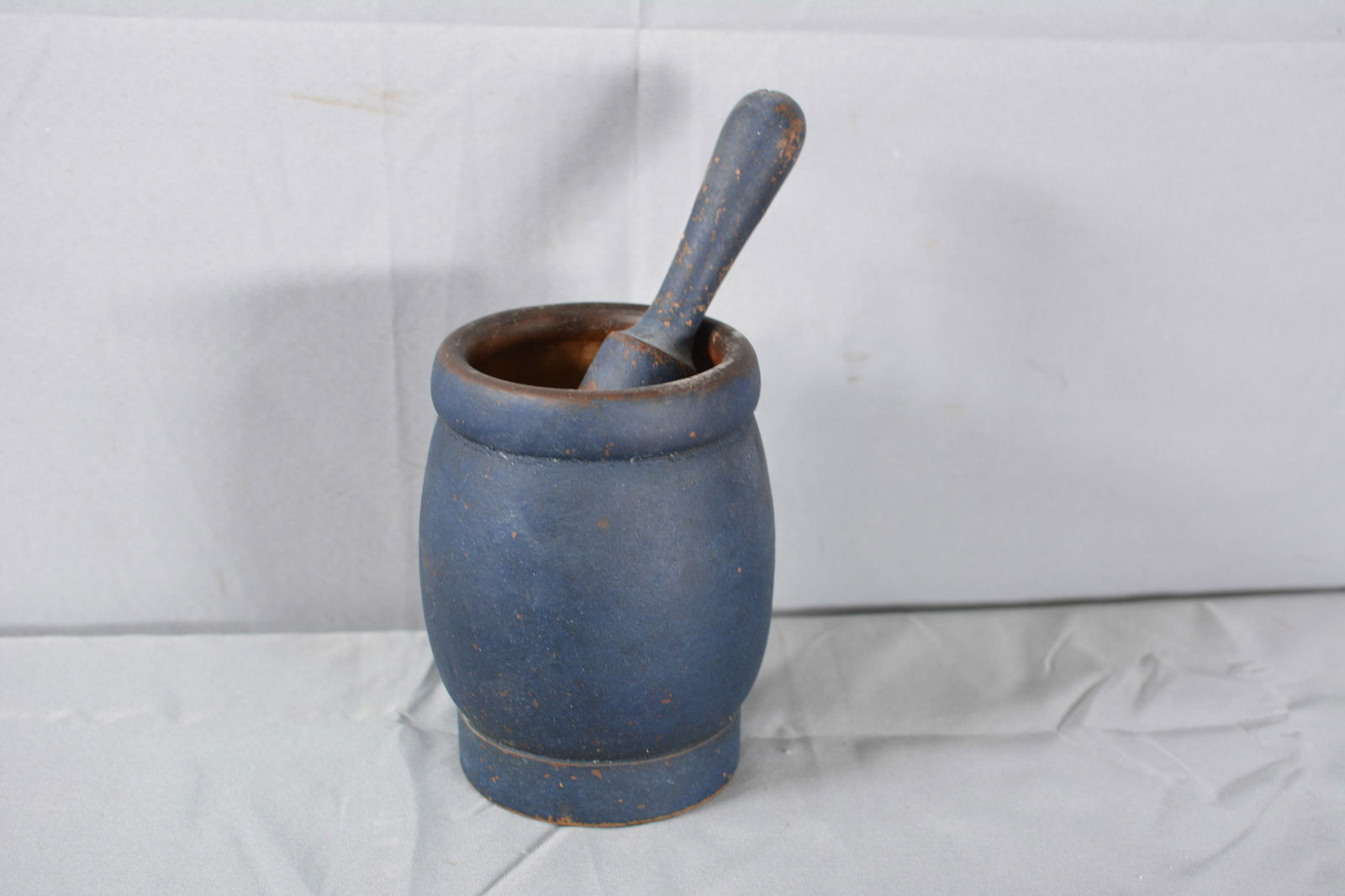 Wooden Mortar & Pestle  in Old Federal Blue Paint (1 of 7)