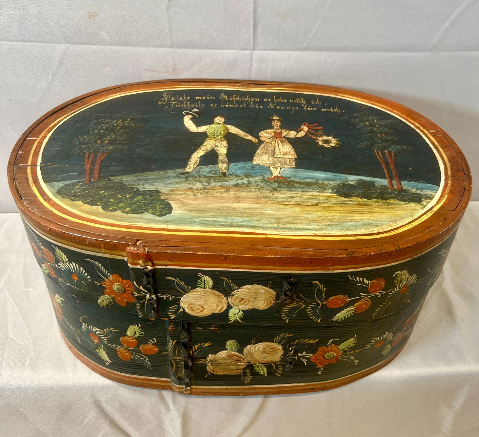 Scandinavian Paint Decorated Bride's Box (1 of 8)