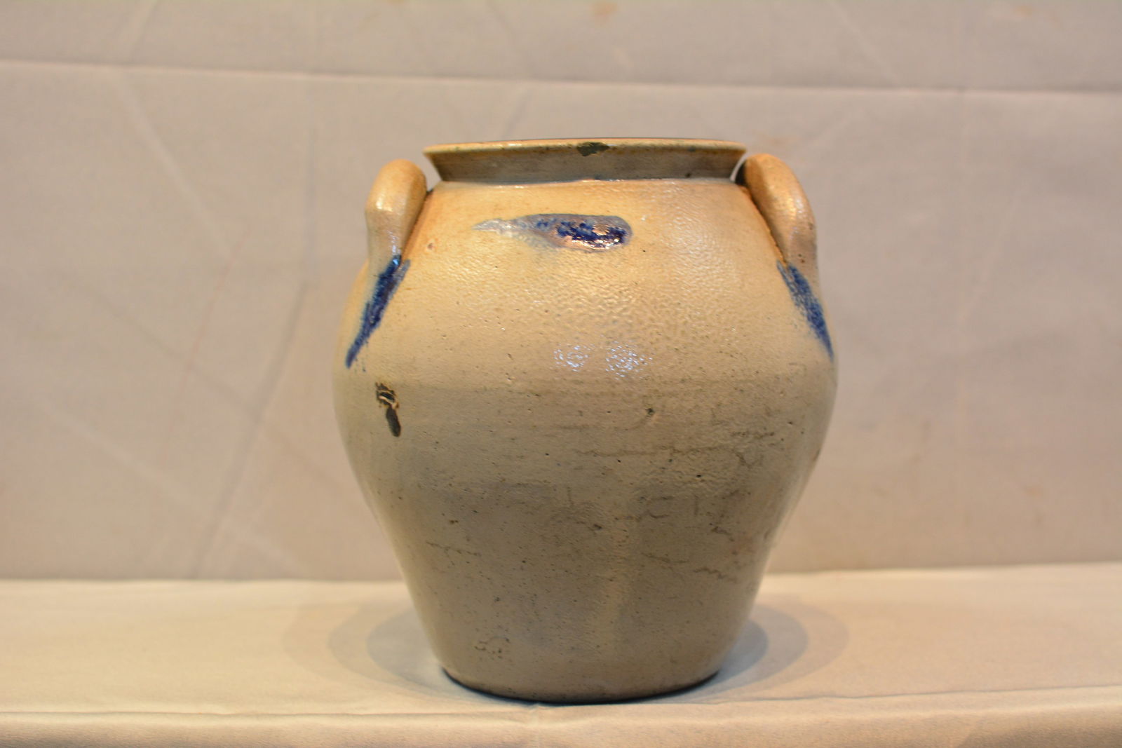 Two Handled Ovoid Stoneware Jar (1 of 7)