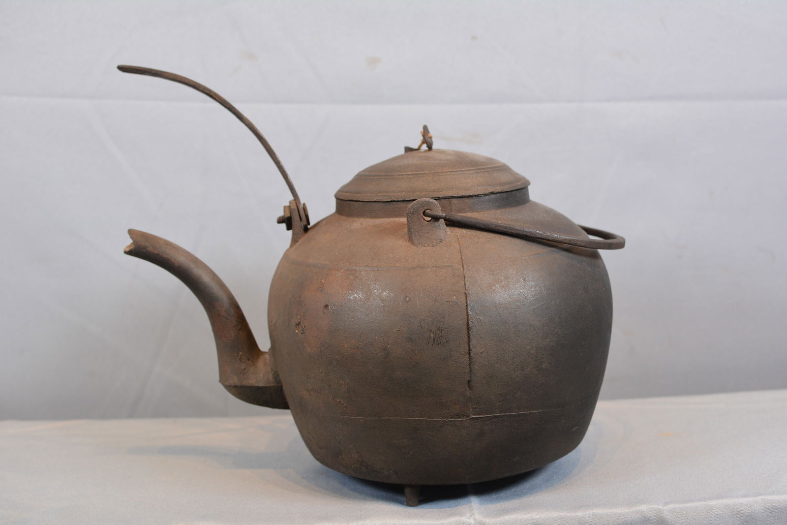 18th Century Cast Iron Tilter Teakettle (1 of 5)