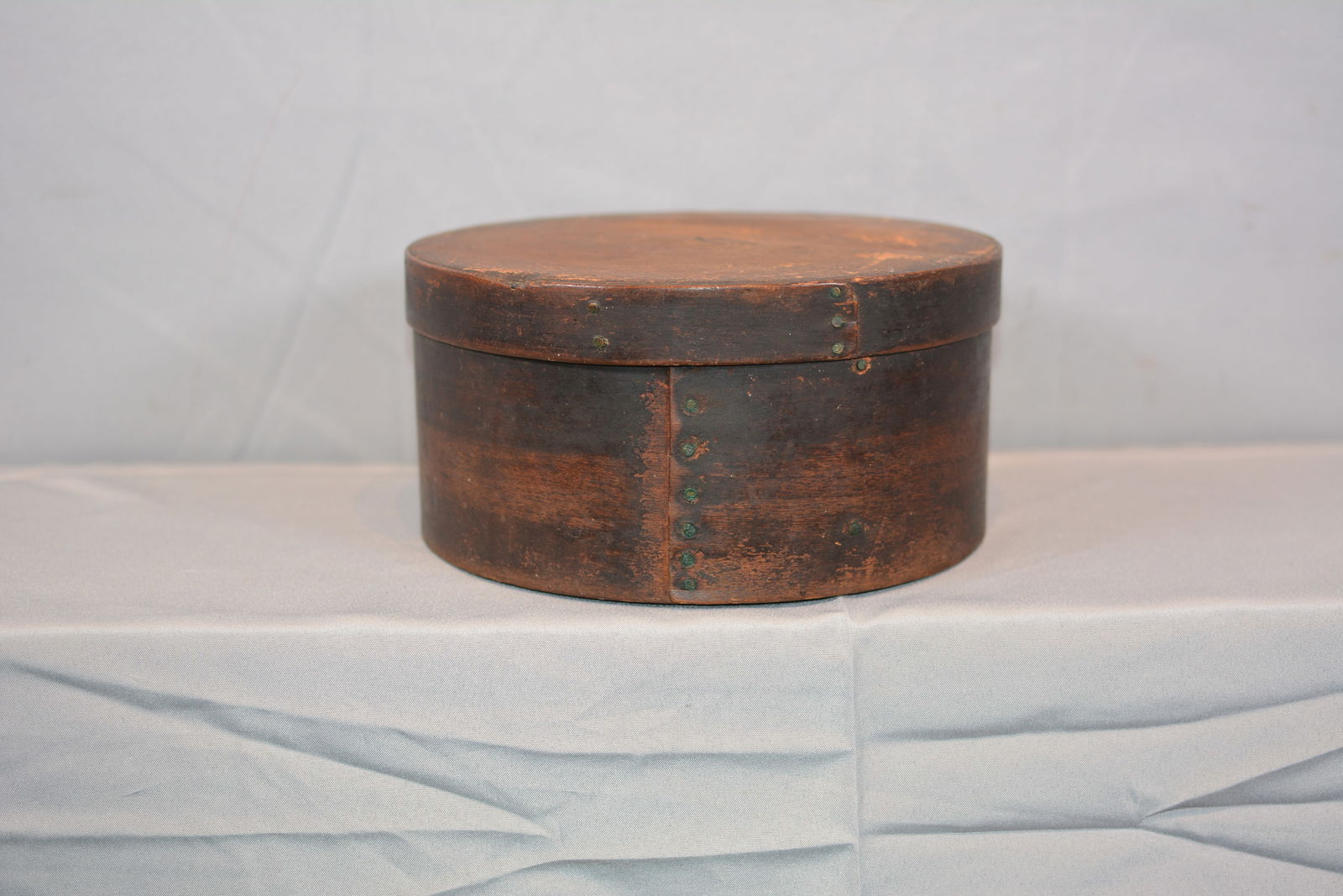 Signed Pantry Box: Pantry box Stamped E. Murdocker natural grungy finish. Nice wear. 10"D x 5T. From the Collection of Roselyn Potts.