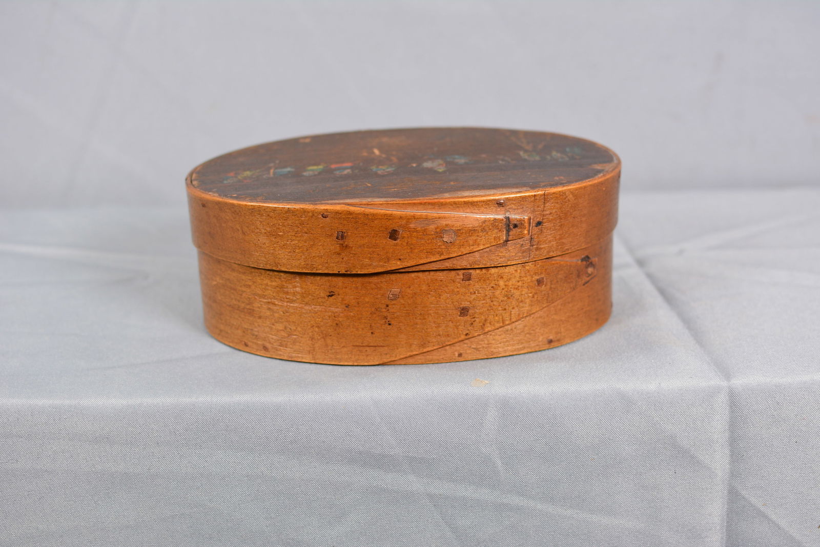 Oval Pantry Box w/ Stenciled Lid (1 of 5)