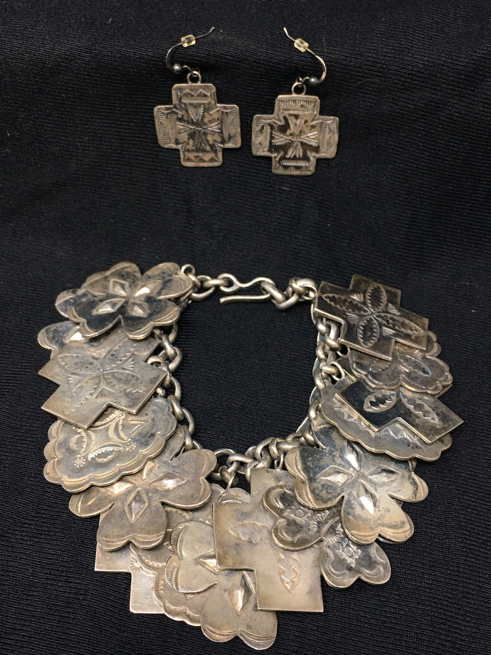Southwestern Sterling Charm Bracelet & Earrings (1 of 5)