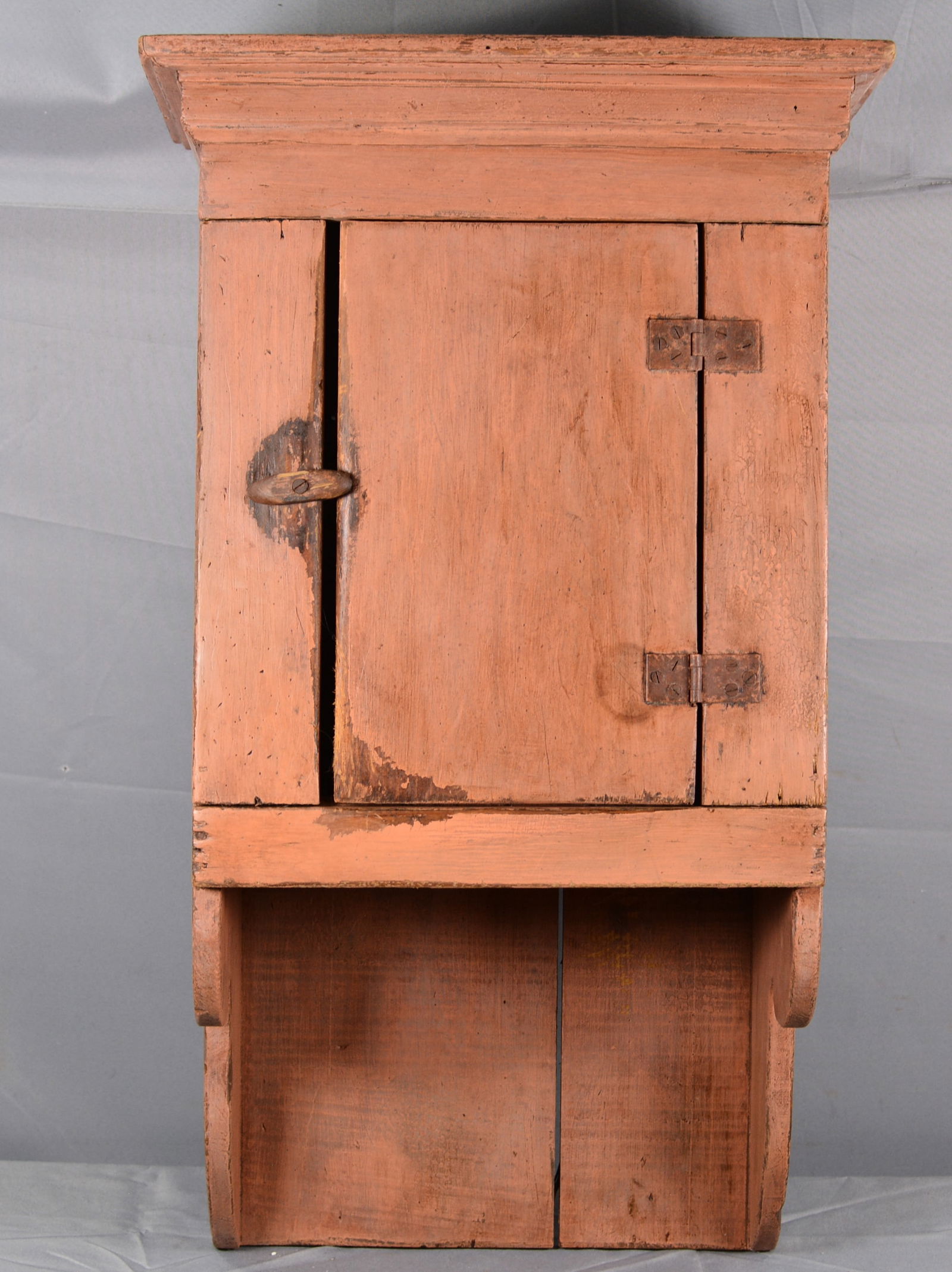 Single Door Wooden Cupboard in Old Salmon Paint (1 of 6)