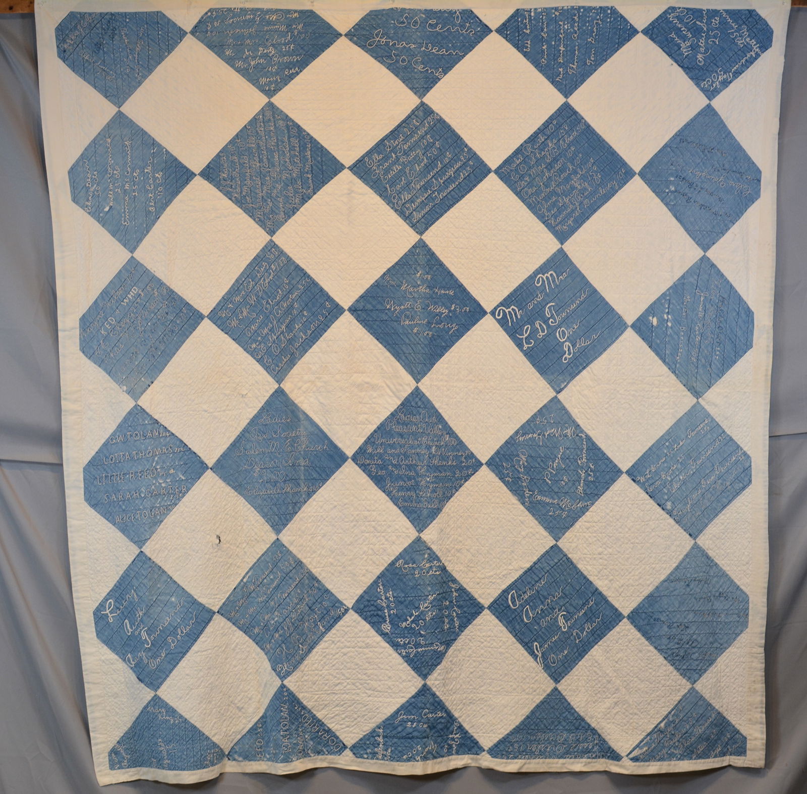 1910 Signature Benefit of Willeys Chapel Quilt Deacon, Ind. (1 of 11)