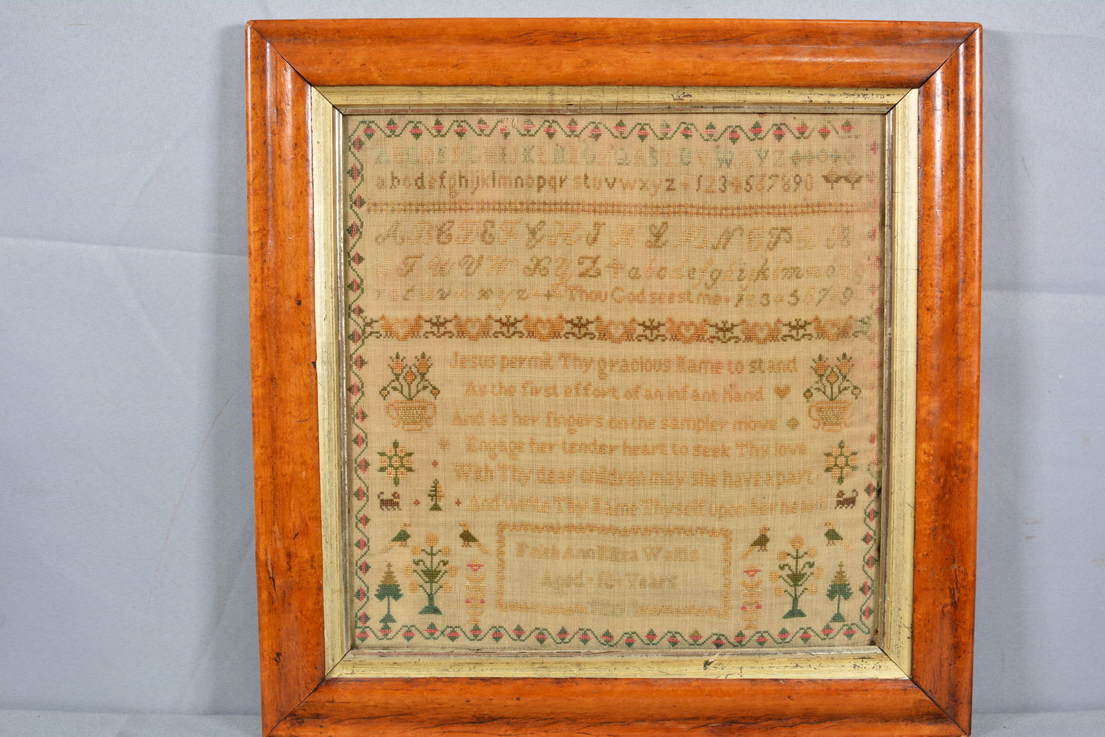 Early Sampler Faith Ann Walls Age 10 (1 of 4)