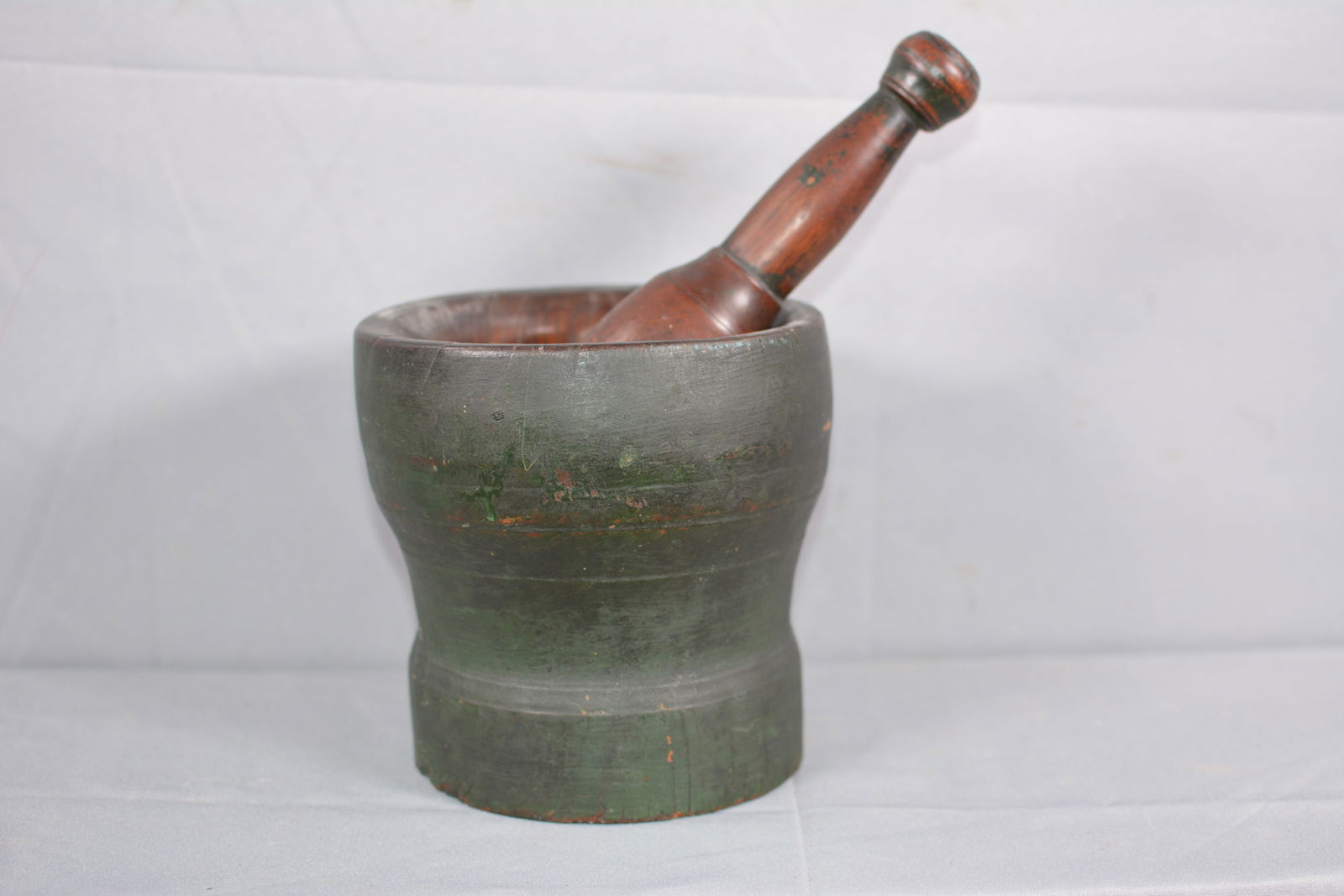 Large Morter Pestle in Old Green Paint (1 of 6)