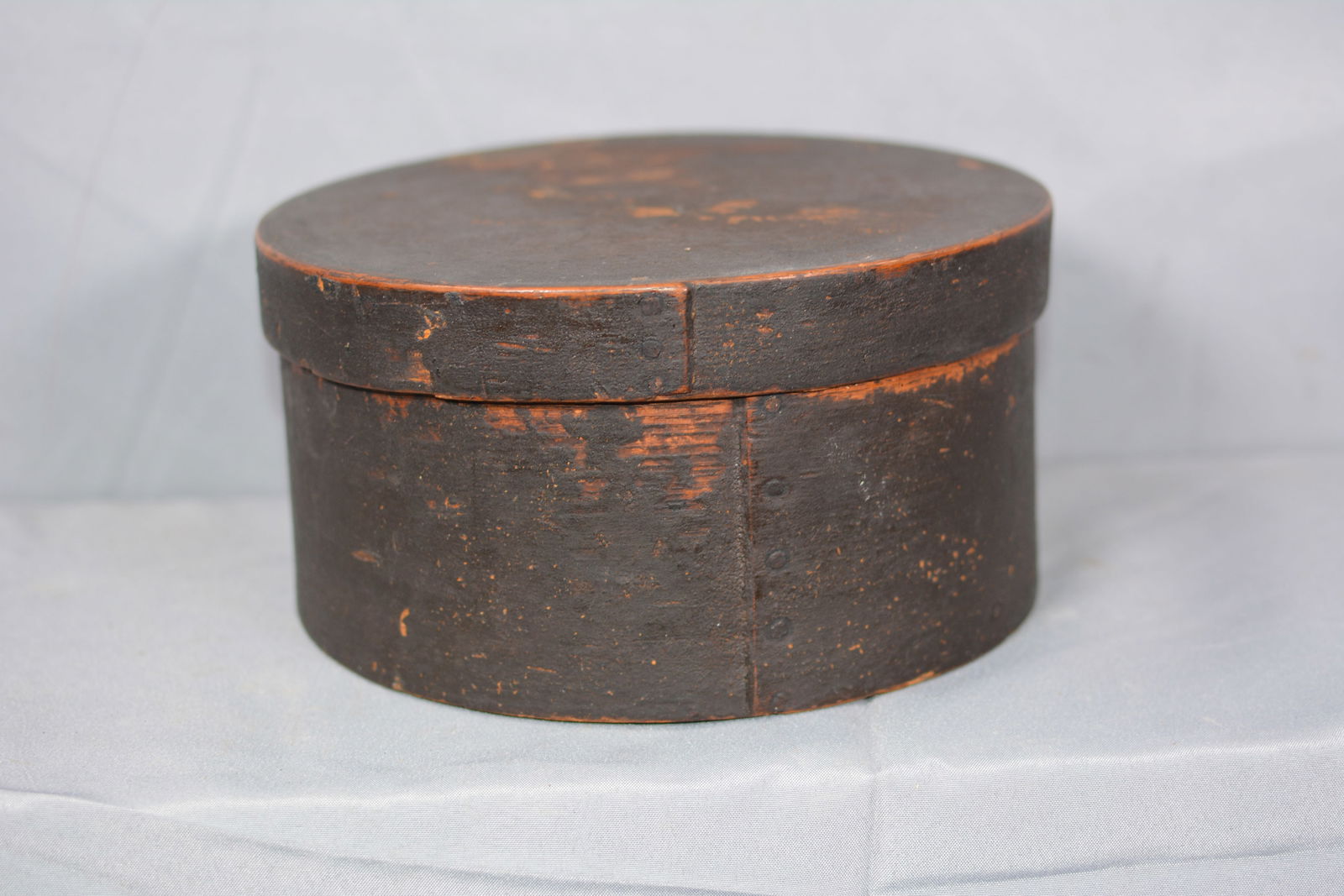 Original Dry Surface Pantry Box: Early original dry surface pantry box in spanish brown paint probably North Carolina circa 1840 . Great old surface 9 1/2"W x 5"T. From the Collection of Roselyn Potts.