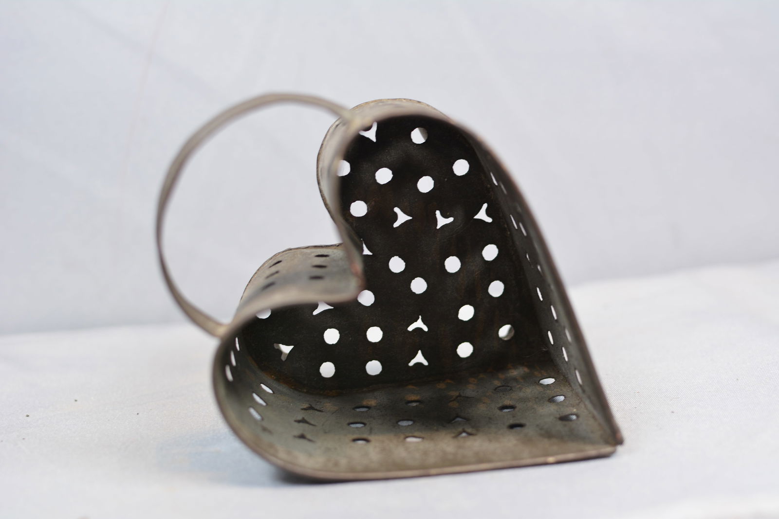 Unusual Tin Punch Heart Shaped Strainer (1 of 4)
