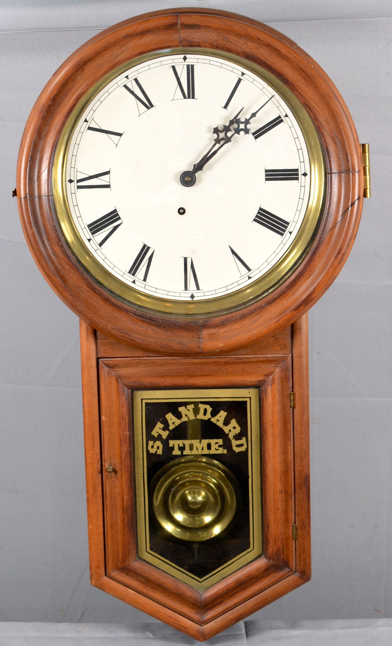 Standard Time Hanging Wooden Case Regulator Clock (1 of 5)