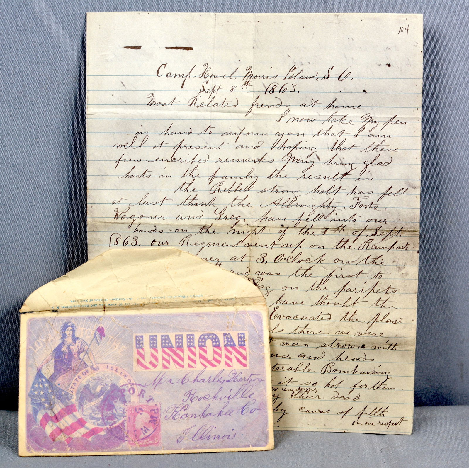 1863 Civil War Letter & Union Envelope (1 of 6)