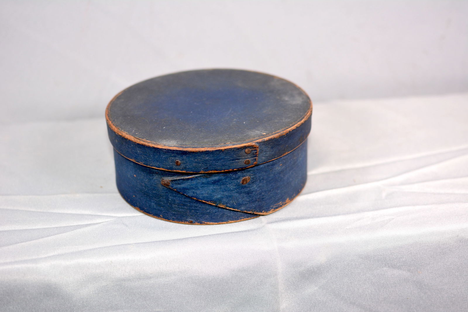 Signed New England Pantry Box in Old Blue Paint (1 of 5)