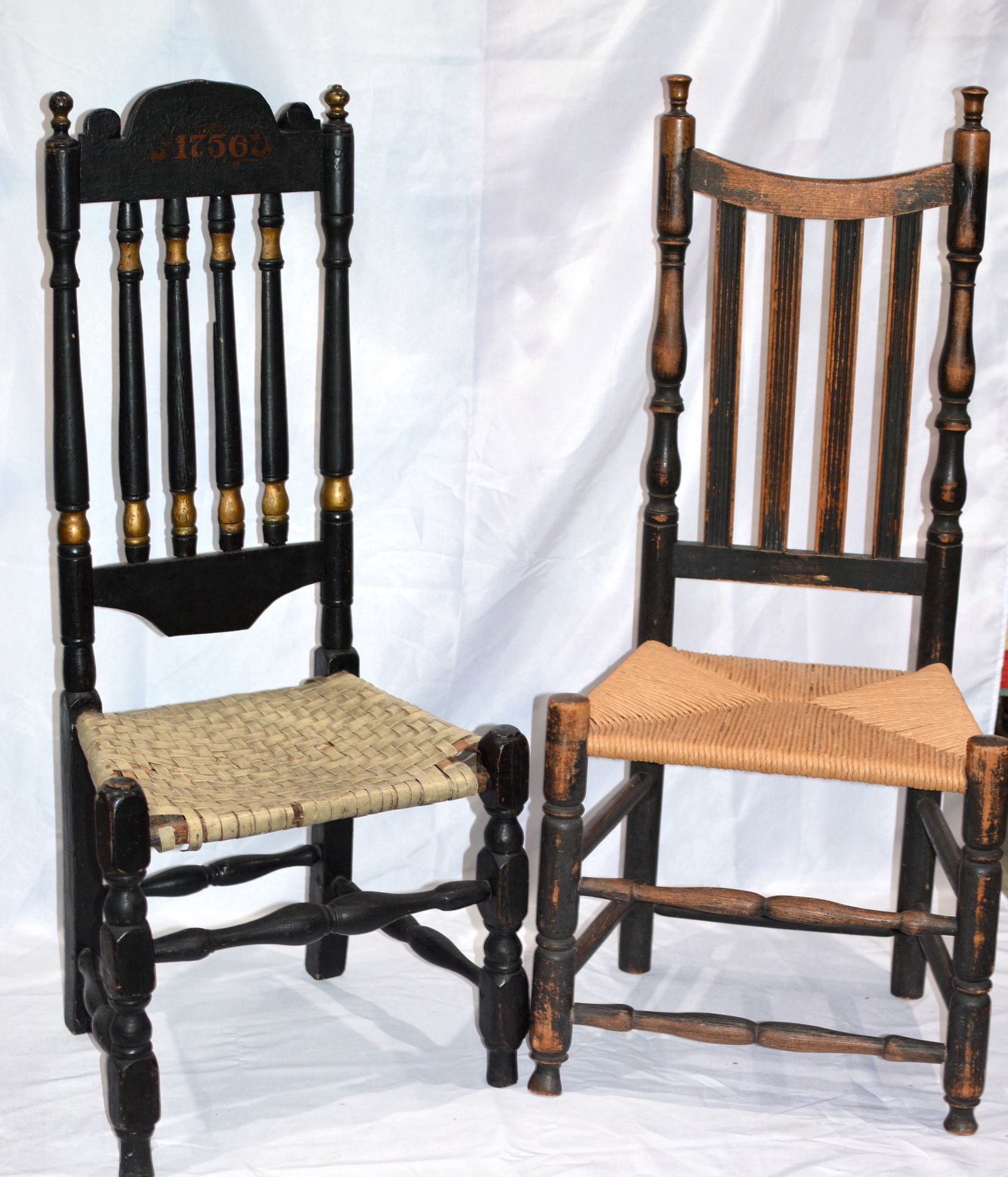 Two Early Banister Back Side Chairs 1756 (1 of 5)