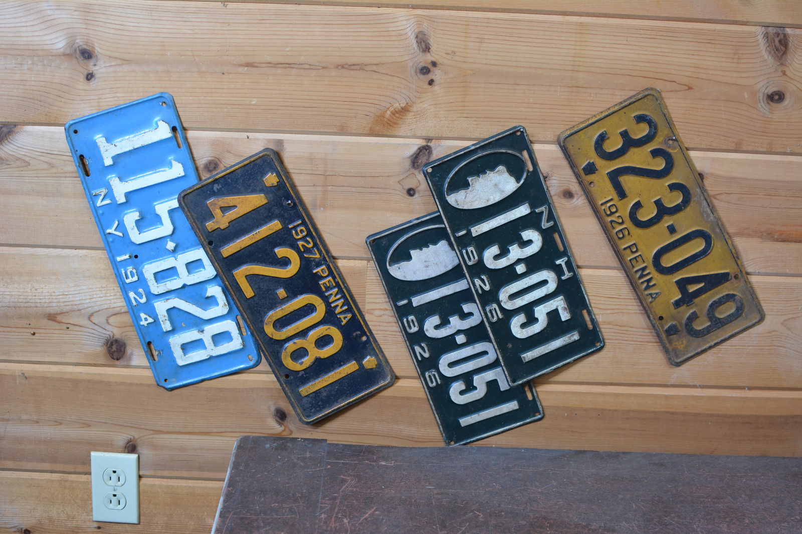 Five 1920's License Plate (1 of 1)