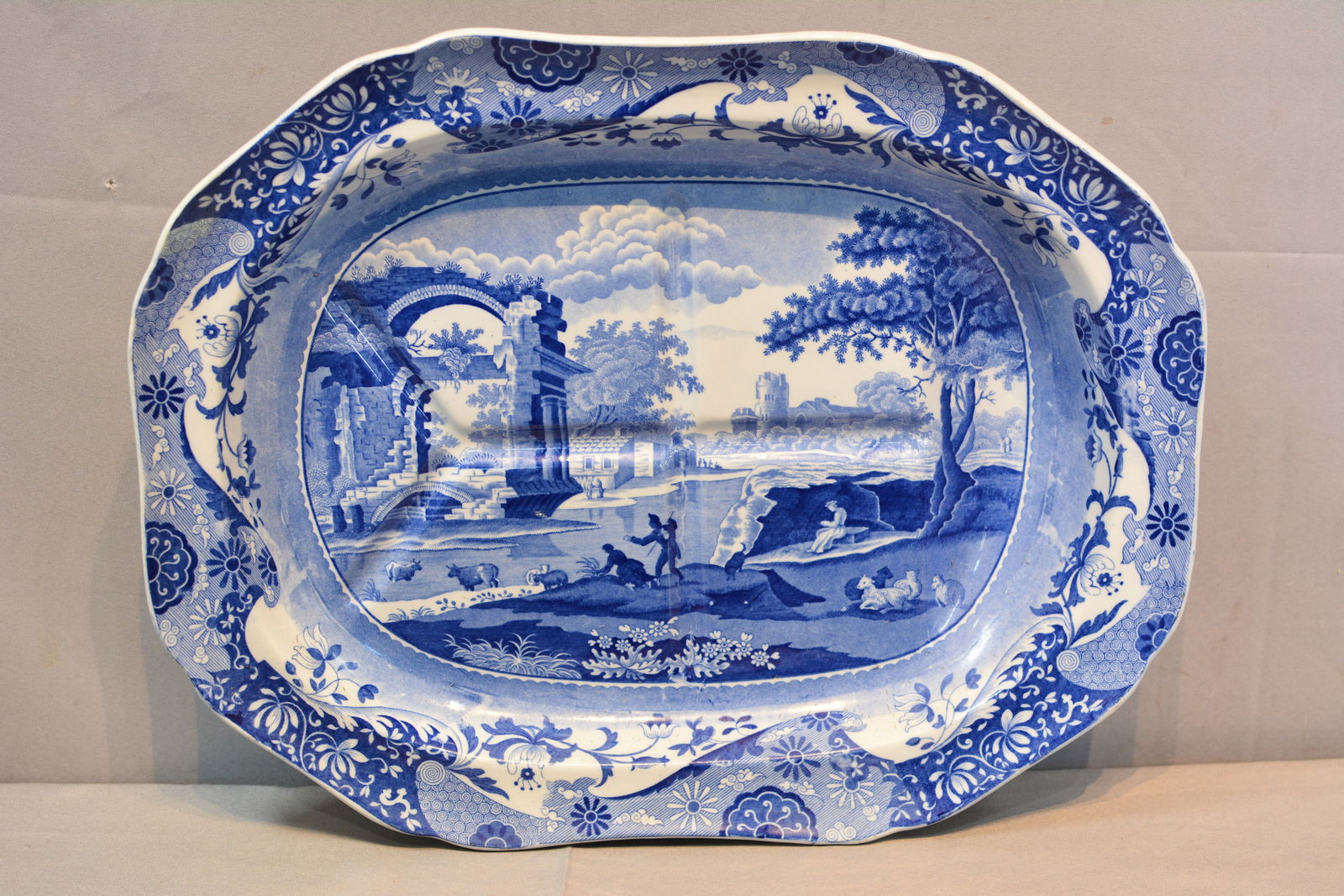 Early Spode Blue Meat Platter (1 of 3)