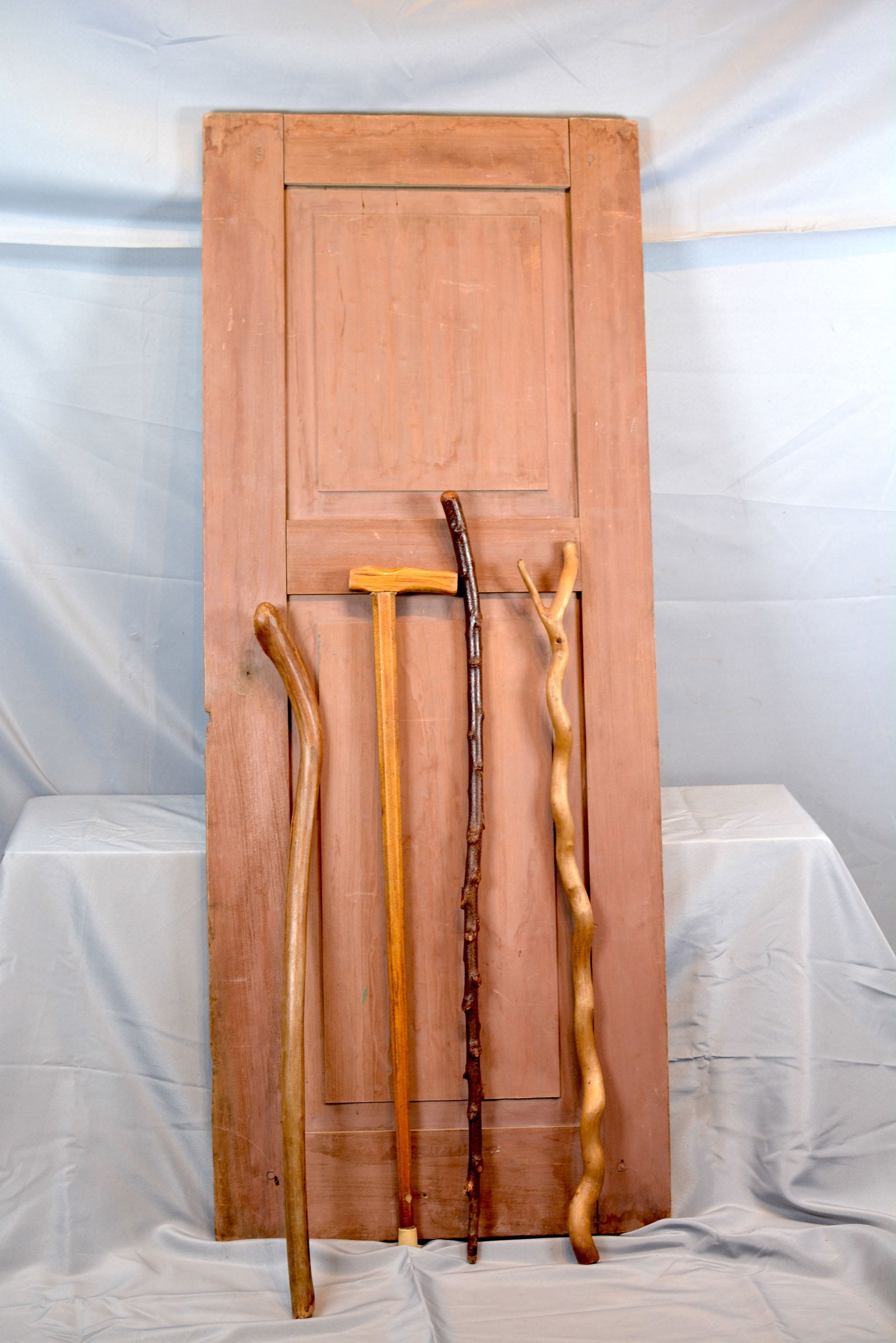 Cupboard Door & Four Walking Sticks (1 of 2)