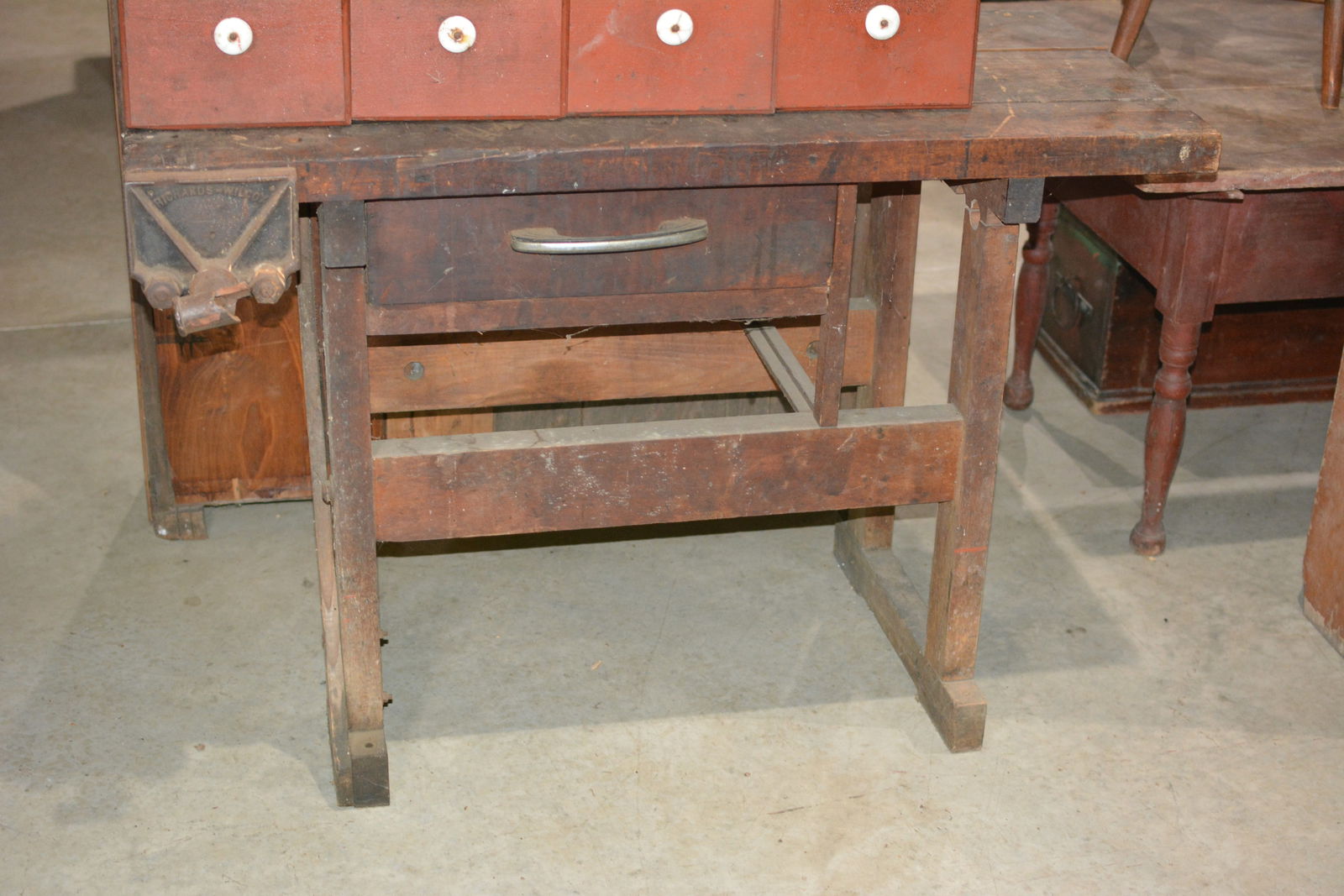 Wooden Work Bench & Eight Dovetailed Drawers Red (1 of 4)