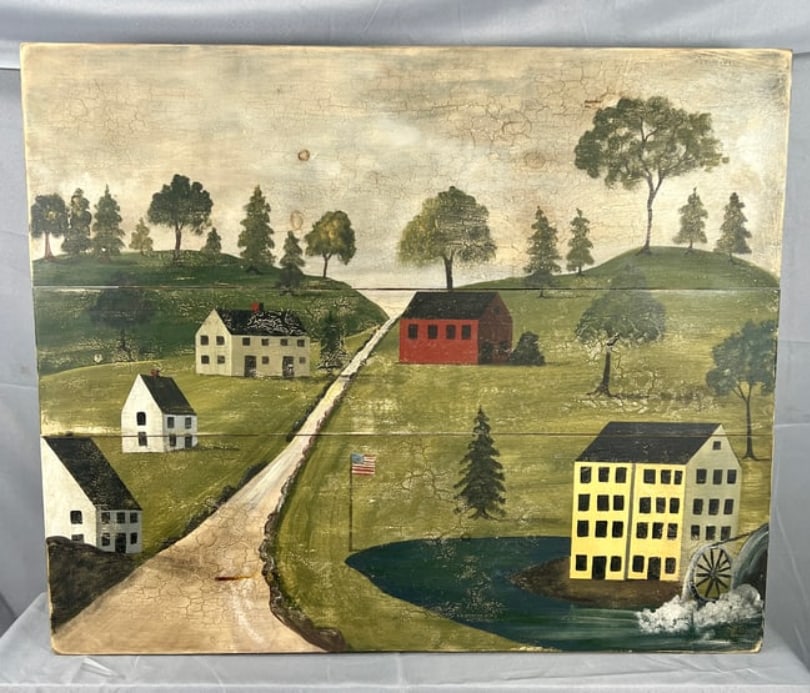 Painted wood fireboard (1 of 1)