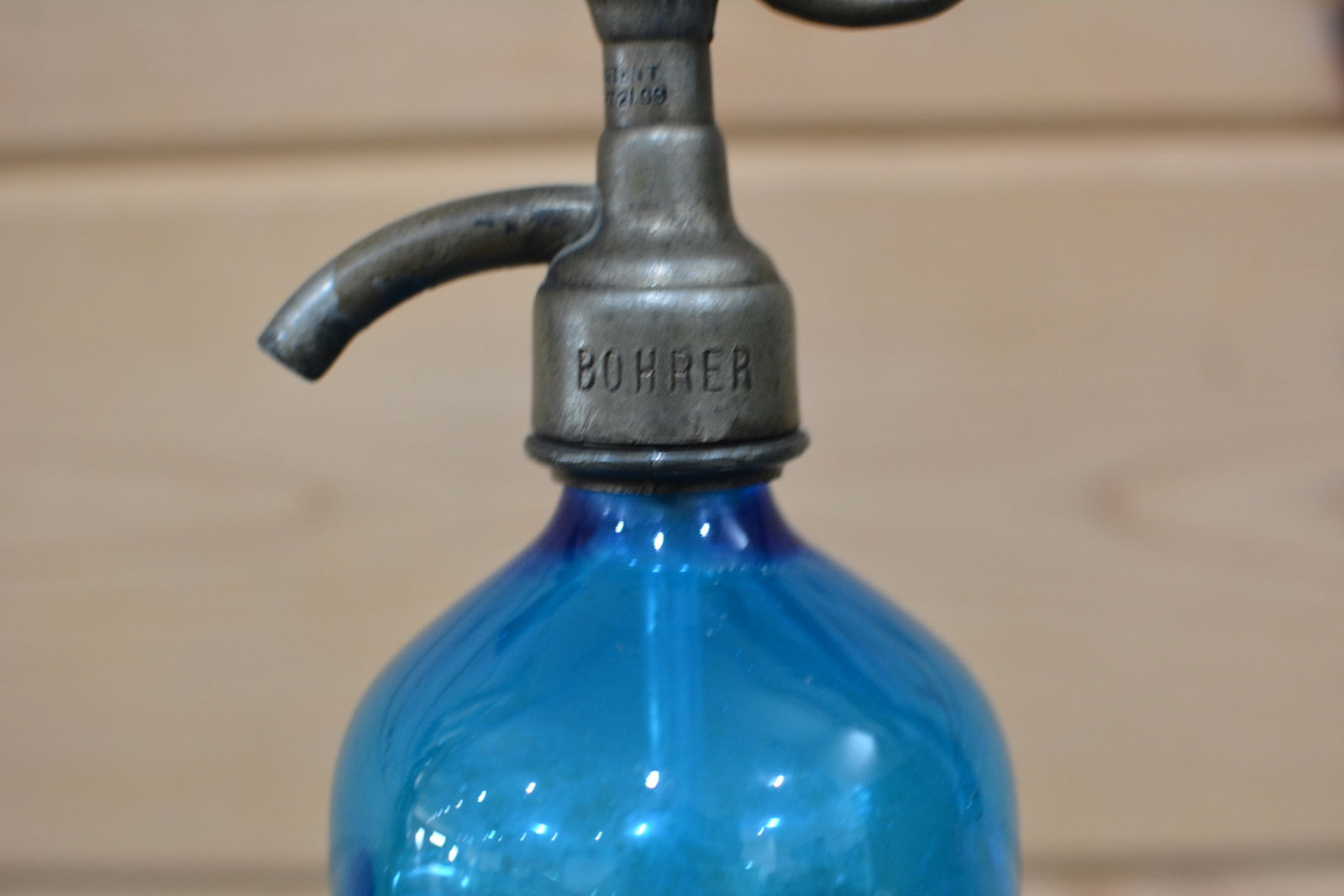 Early Blue glass spritzer bottle dated 1908, Henry Gagen, Star City Bottling Works, Lafayette, IN, (1 of 7)