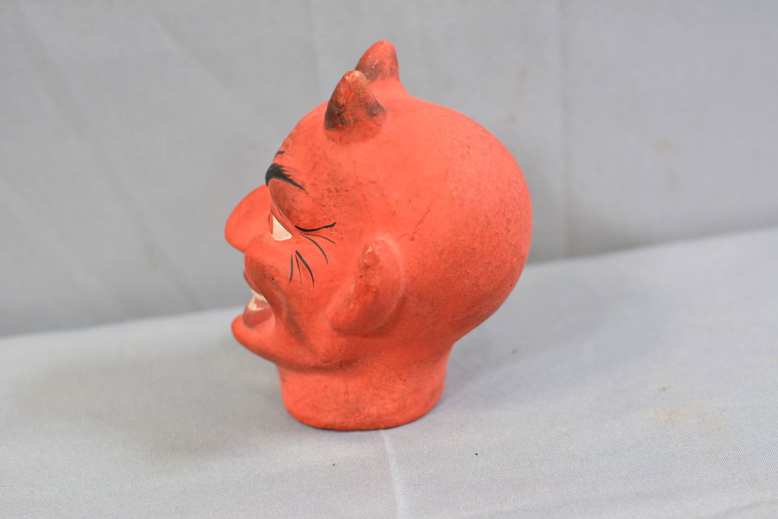 Composite devil head Krampus candy container , 4"X3" - 3