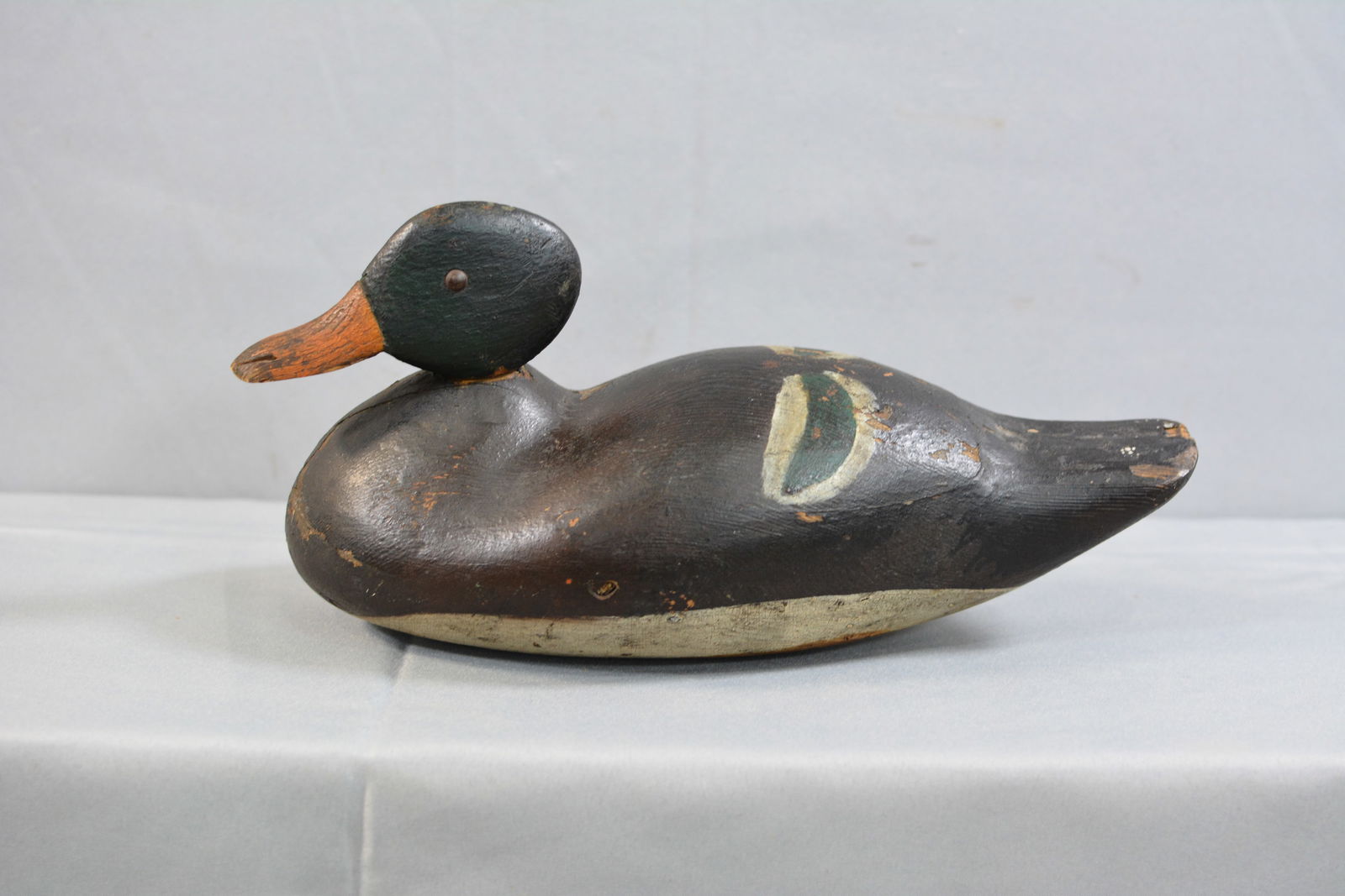 Mason Mallard Hen Decoy, original surface, tack eyes, nice over all condition, 10"X6"X5" (1 of 6)