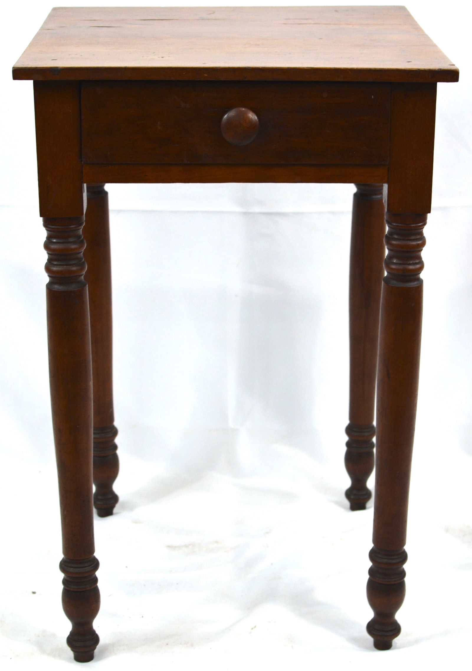 Cherry One Drawer Stand, turned legs, dovetailed drawer, one board top.: Cherry One Drawer Stand, turned legs, dovetailed drawer, one board top.