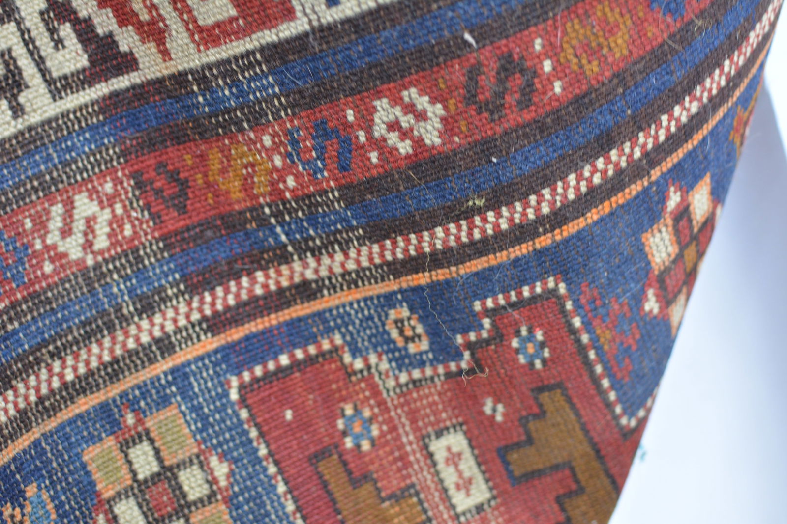 Antique Caucasian Lesghi Star Rug circa 1800's. Fringe worn, needs clean. 58"L x 43"W - 10