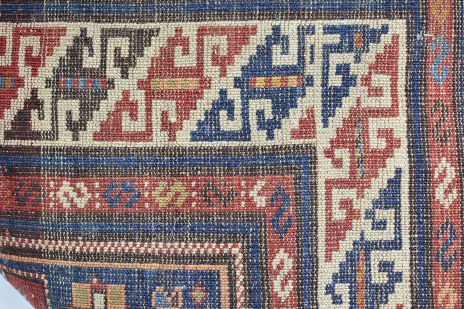 Antique Caucasian Lesghi Star Rug circa 1800's. Fringe worn, needs clean. 58"L x 43"W - 11