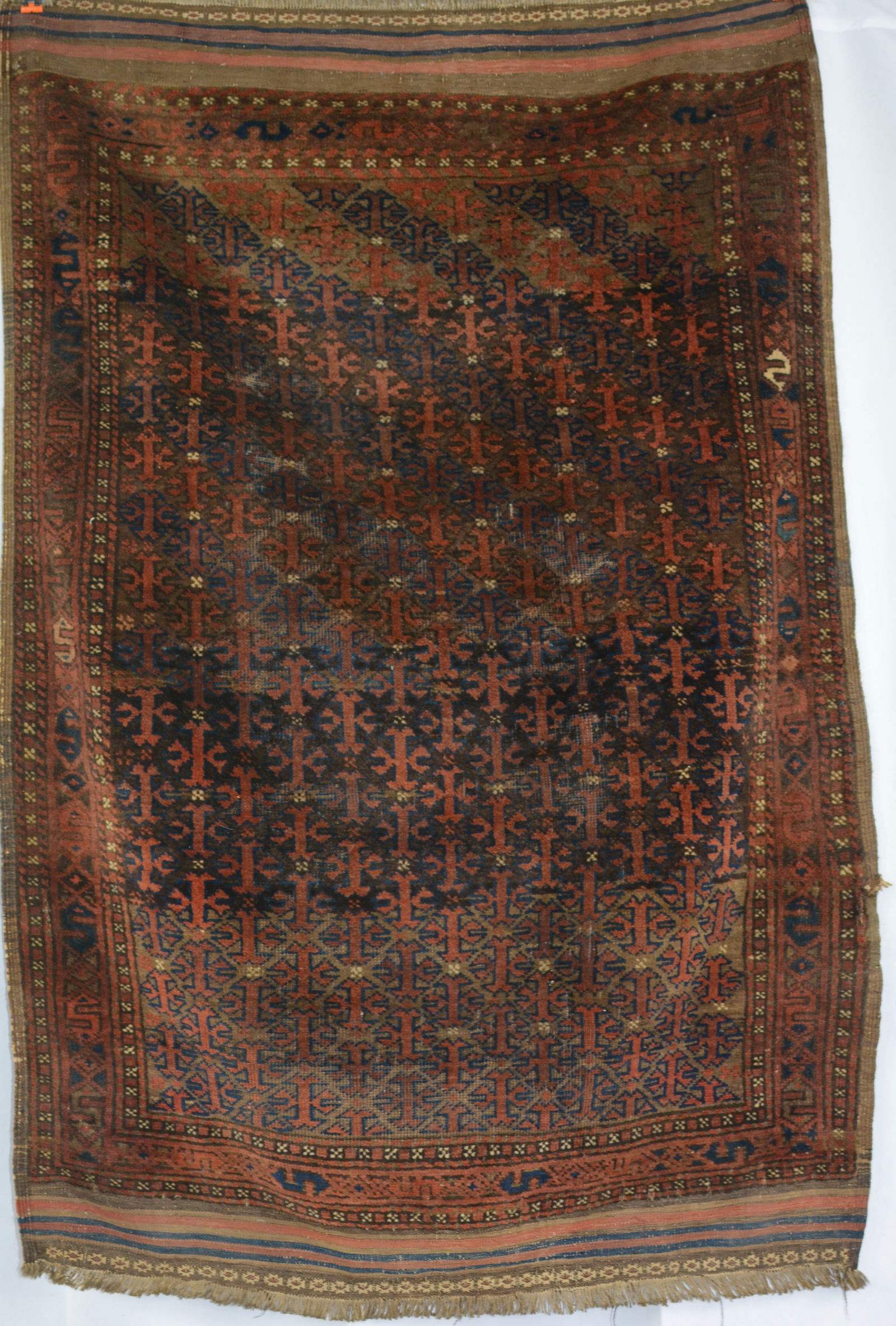 Late 19th Century Afghan or Persian Tribal Rug. Needs cleaned & a repair on border 56"L x 36"W (1 of 7)
