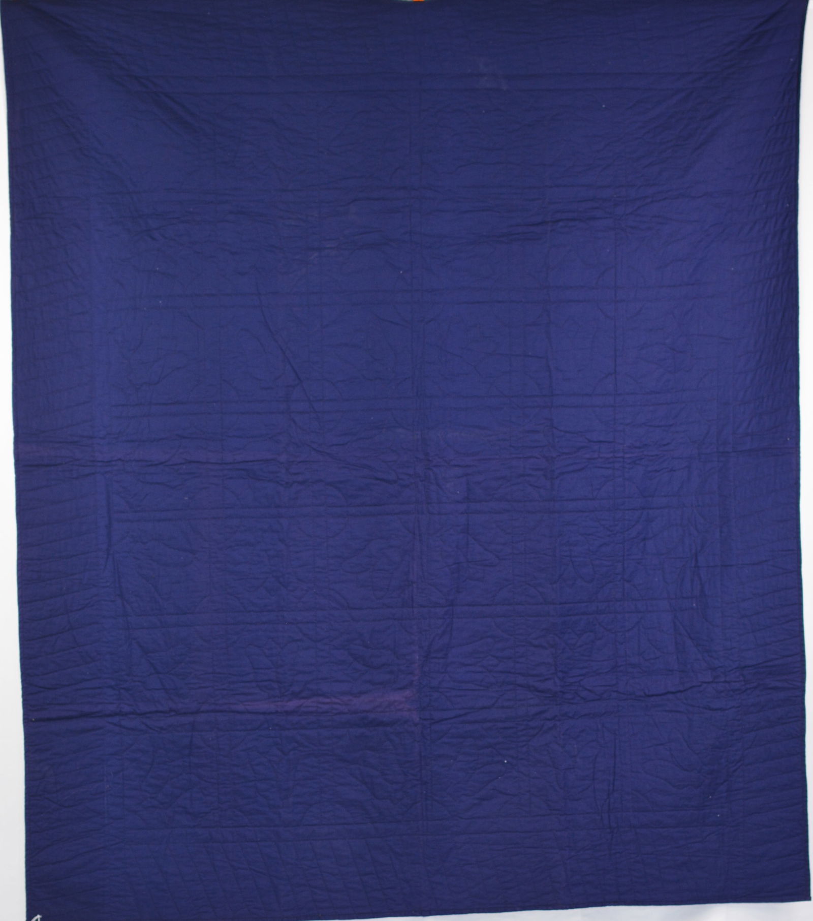 Blue Tulip Quilt Amish 74" x 86" unusual vibrant color on back side. (1 of 5)