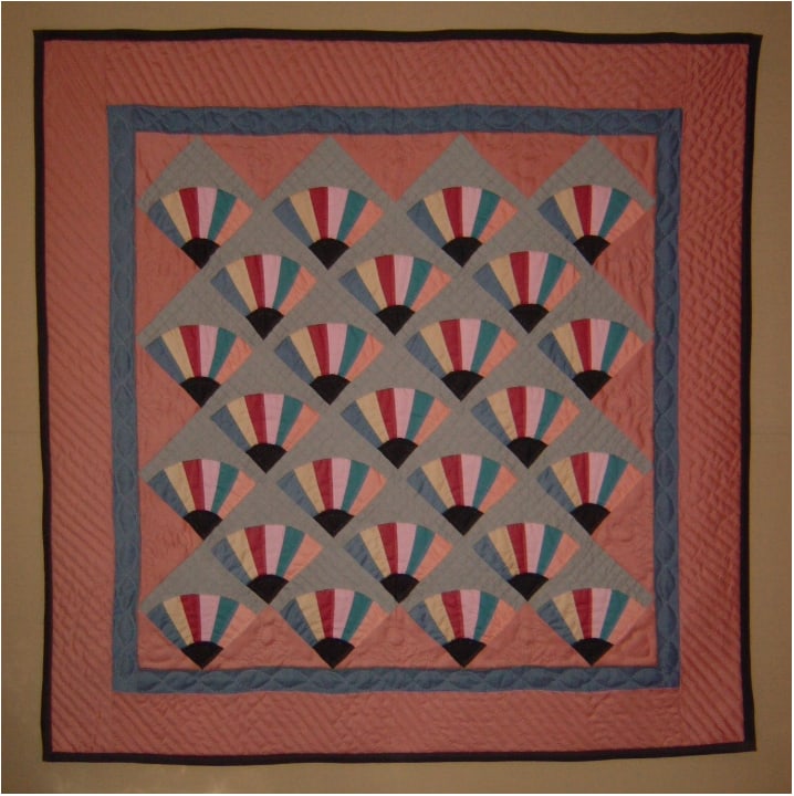 Amish Fan Quilt, 1990, Northern Indiana, 54"X54" (1 of 1)